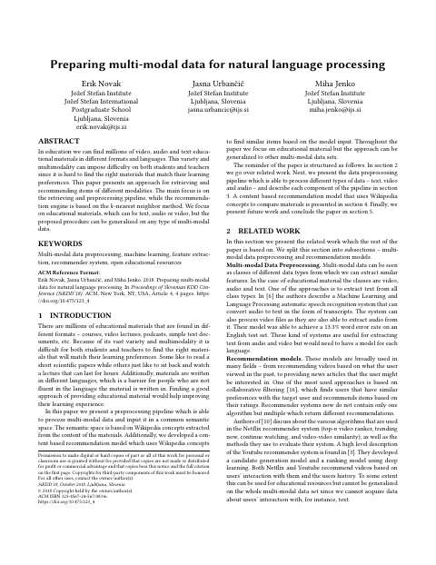 First page of “Preparing Multi-Modal Data for Natural Language Processing”